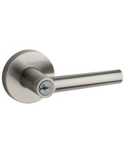 Kwikset 156MILRDT Milan Keyed Entry Door Lever with Round Rosette.