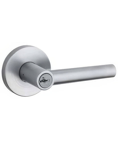 Kwikset 156MILRDT Milan Keyed Entry Door Lever with Round Rosette.