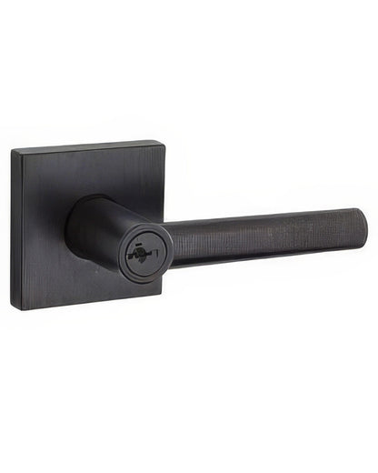 Kwikset 156MILSQT Milan Keyed Entry Door Lever with Square Rosette.