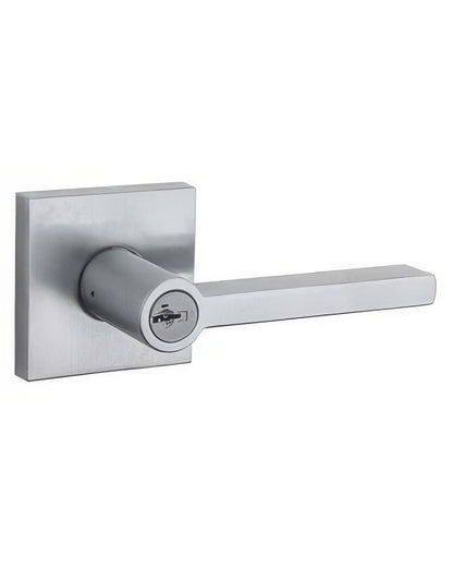 Kwikset 156MILSQT Milan Keyed Entry Door Lever with Square Rosette