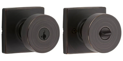 Kwikset 740PSKSQT Pismo Keyed Entry Door Knob with Square Rose