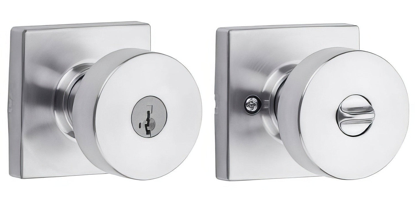 Kwikset 740PSKSQT Pismo Keyed Entry Door Knob with Square Rose