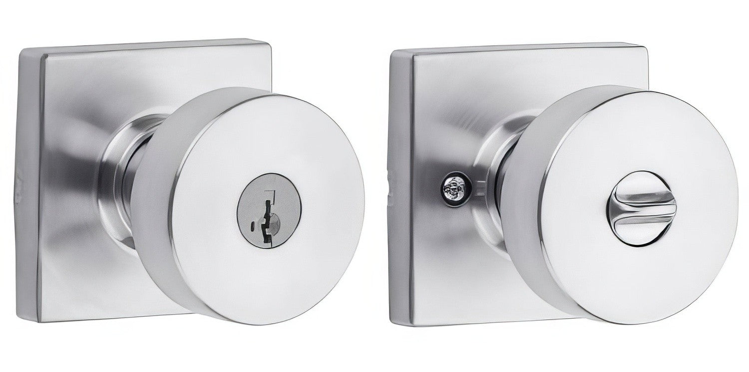 Kwikset 740PSKSQT Pismo Keyed Entry Door Knob with Square Rose