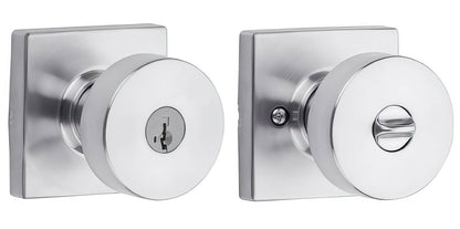 Kwikset 740PSKSQT Pismo Keyed Entry Door Knob with Square Rose
