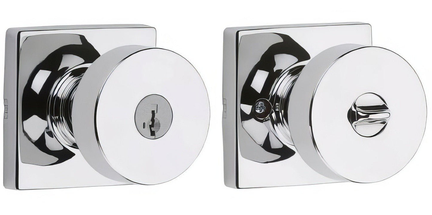 Kwikset 740PSKSQT Pismo Keyed Entry Door Knob with Square Rose.