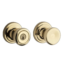 Kwikset 750A-3S Abbey Knob Storeroom Vestibule Door Lock SmartKey with 6AL Latch and RCS Strike Bright Brass Finish.