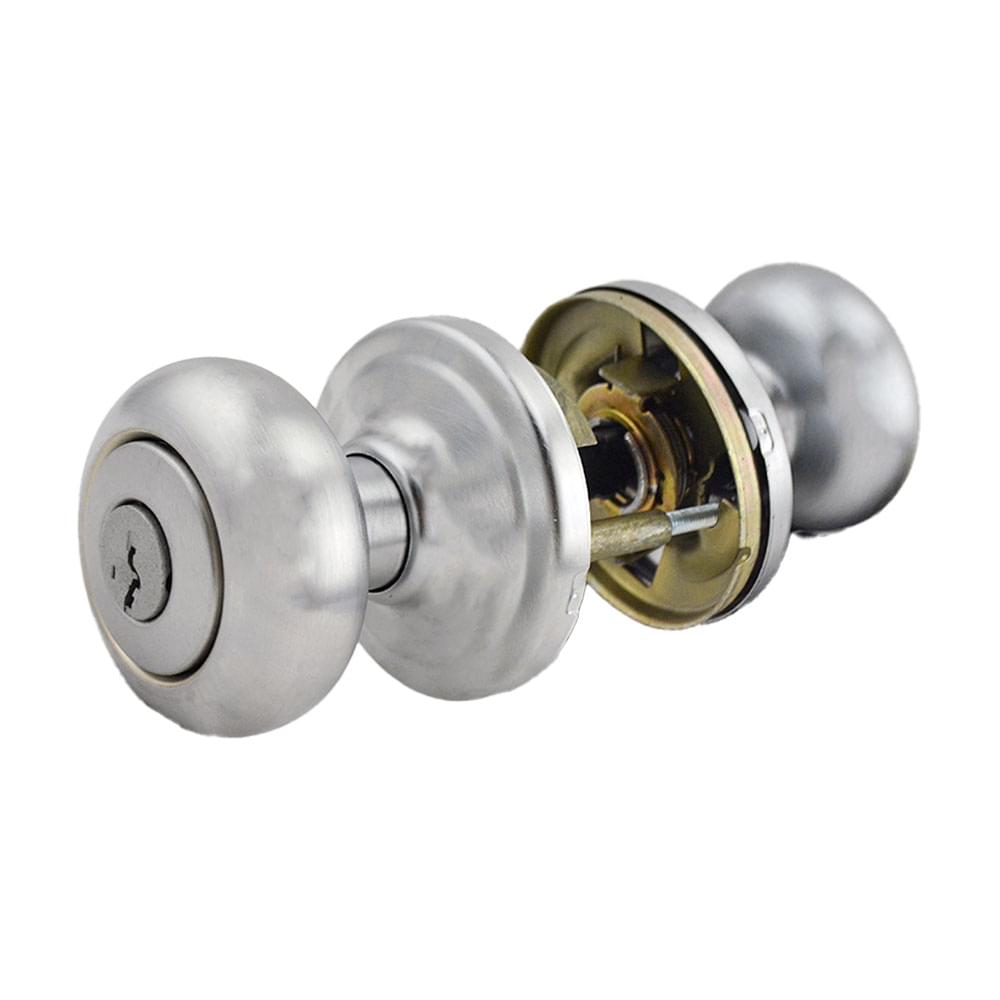 Kwikset 750H-26DS Hancock Knob Storeroom Vestibule Door Lock SmartKey with 6AL Latch and RCS Strike Satin Chrome Finish.