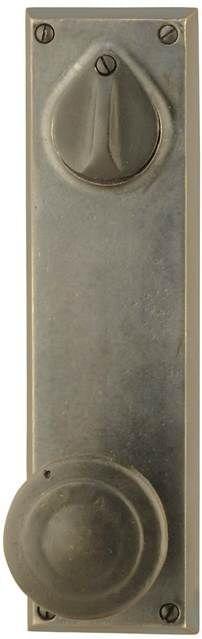 Emtek 7560BUMB Butte Knob with Rectangular Sideplate Single Cylinder Passage Medium Bronze Finish.