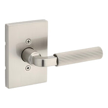 Kwikset 788MALRCT-15 Mirada Reeded Pattern Lever with Contemporary Rectangular Rose Half Dummy Door Lock Satin Nickel Finish.