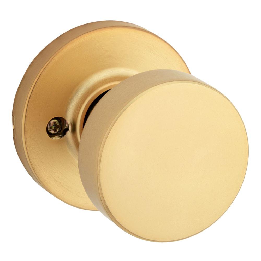 Kwikset 788PSKRDT-4 Pismo Knob with Round Rose Half Dummy Satin Brass Finish.