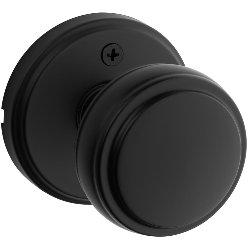 Kwikset 788SOK-514 Sora Knob with Traditional Round Rose Half Dummy Matte Black Finish.