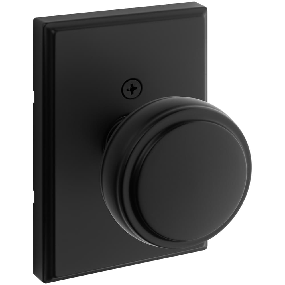 Kwikset 788SOKTRCT-514 Sora Knob with Traditional Rectangular Rose Half Dummy Matte Black Finish.
