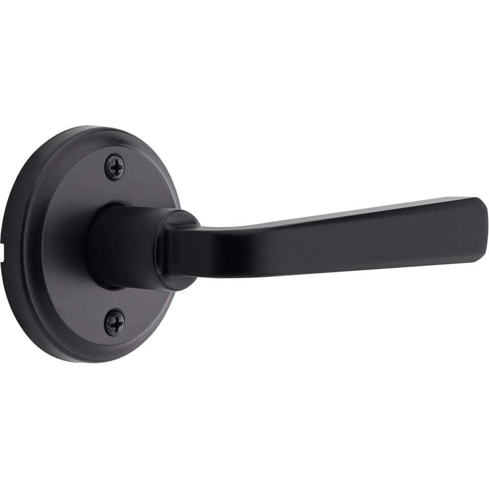 Kwikset 788TDLTRCT-514 Trafford Lever with Traditional Rectangle Rose Half Dummy Matte Black Finish.