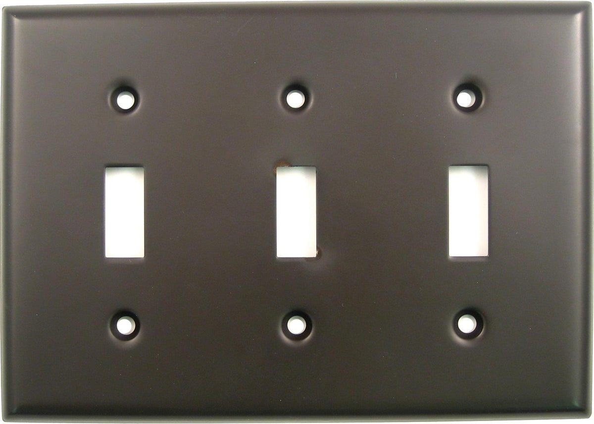 Rusticware 789ORB Triple Toggle Switch Plate Oil Rubbed Bronze Finish.