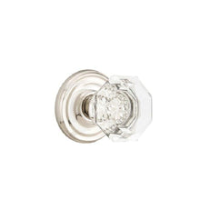 Emtek 8100OTUS14 Old Town Glass Knob 2-3/8" Backset Passage with Regular Rose for 1-1/4" to 2" Door Polished Nickel Lifetime Finish.
