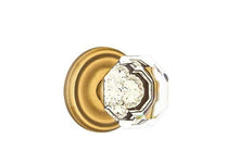 Emtek 8100OTUS3 Old Town Glass Knob 2-3/8" Backset Passage with Regular Rose for 1-1/4" to 2" Door Polished Brass Lifetime Finish.
