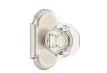 Emtek 8108OTUS15 Old Town Glass Knob 2-3/8" Backset Passage with # 8 Rose for 1-1/4" to 2" Door Satin Nickel Finish.