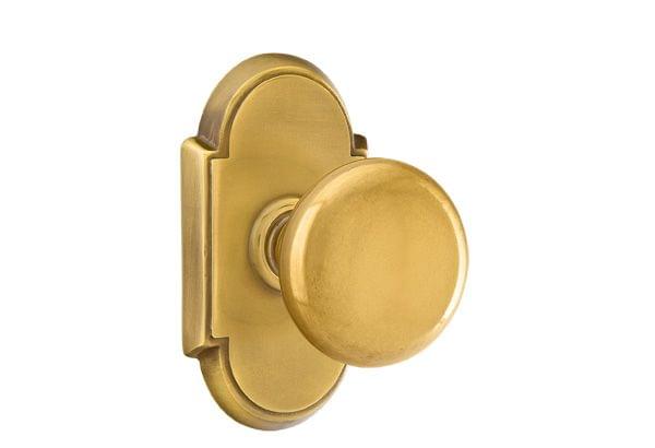 Emtek 8108PUS7 Providence Knob 2-3/8" Backset Passage with # 8 Rose for 1-1/4" to 2" Door French Antique Brass Finish.