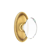 Emtek 8120HTUS7 Hampton Glass Knob 2-3/8" Backset Passage with Oval Rose for 1-1/4" to 2" Door French Antique Brass Finish.
