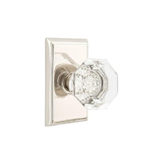 Emtek 8121OTUS14 Old Town Glass Knob 2-3/8" Backset Passage with Rectangular Rose for 1-1/4" to 2" Door Polished Nickel Lifetime Finish.