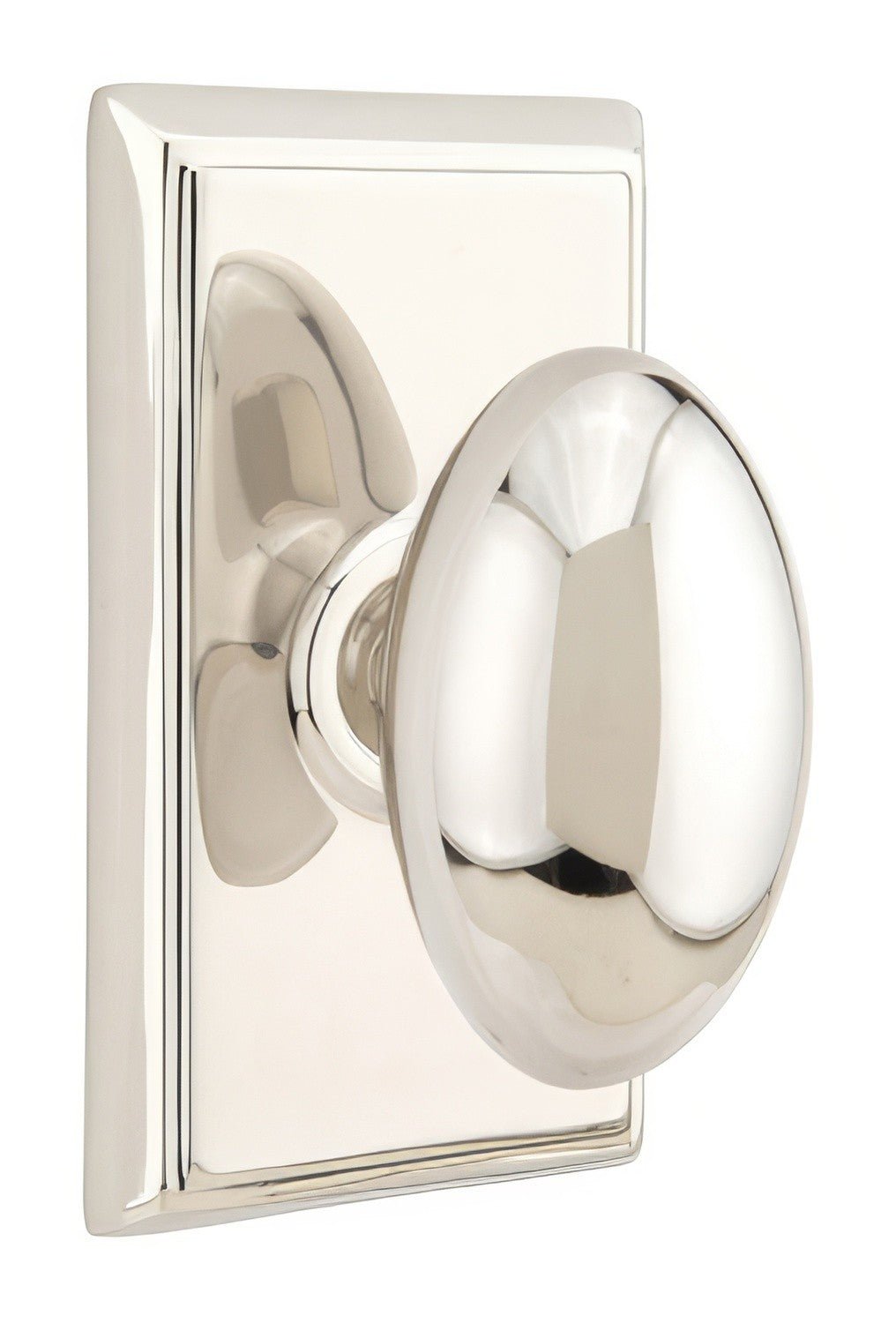 Emtek 8121EUS Egg Knob 2-3/8" Backset Passage With Rectangular Rose