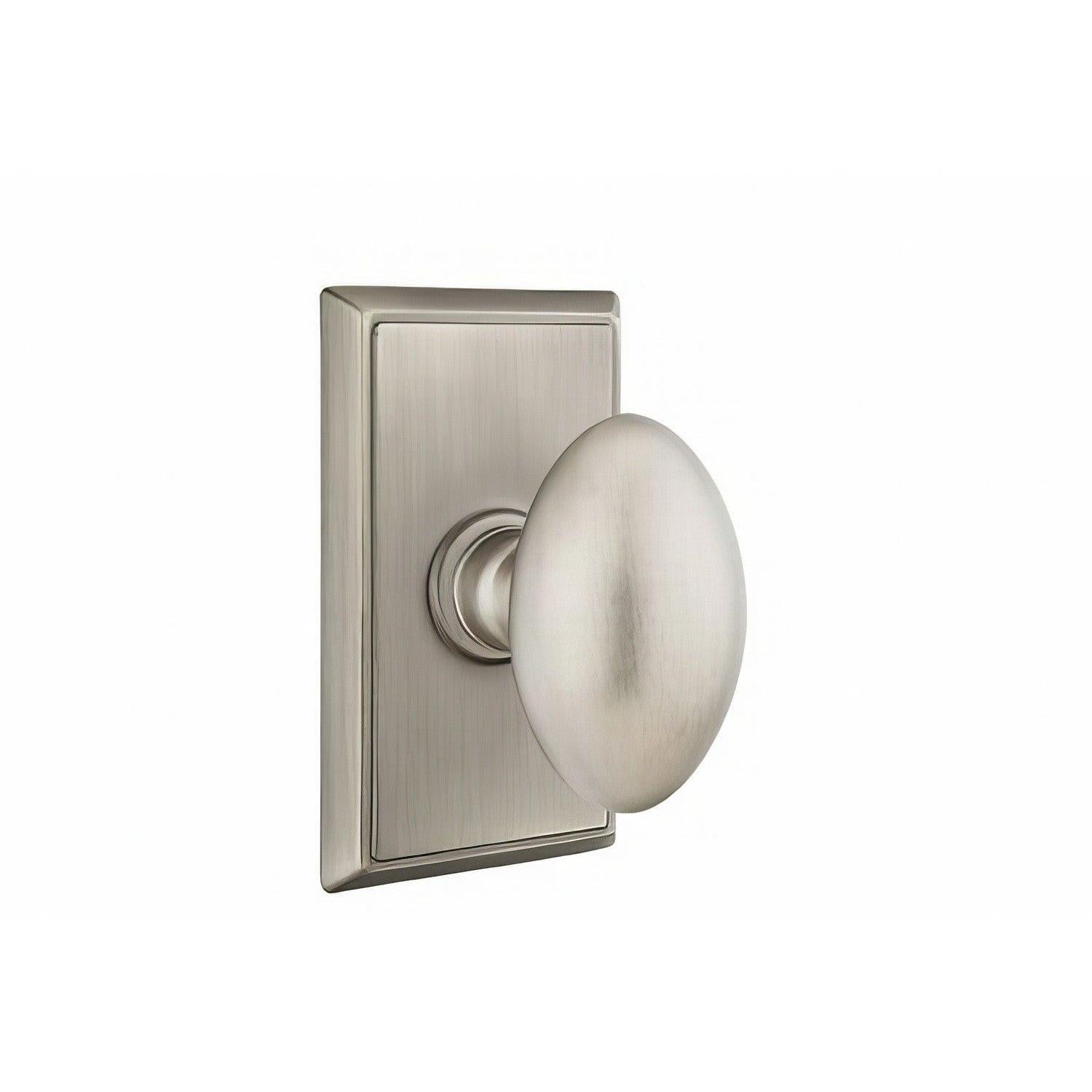 Emtek 8121EUS Egg Knob 2-3/8" Backset Passage With Rectangular Rose.