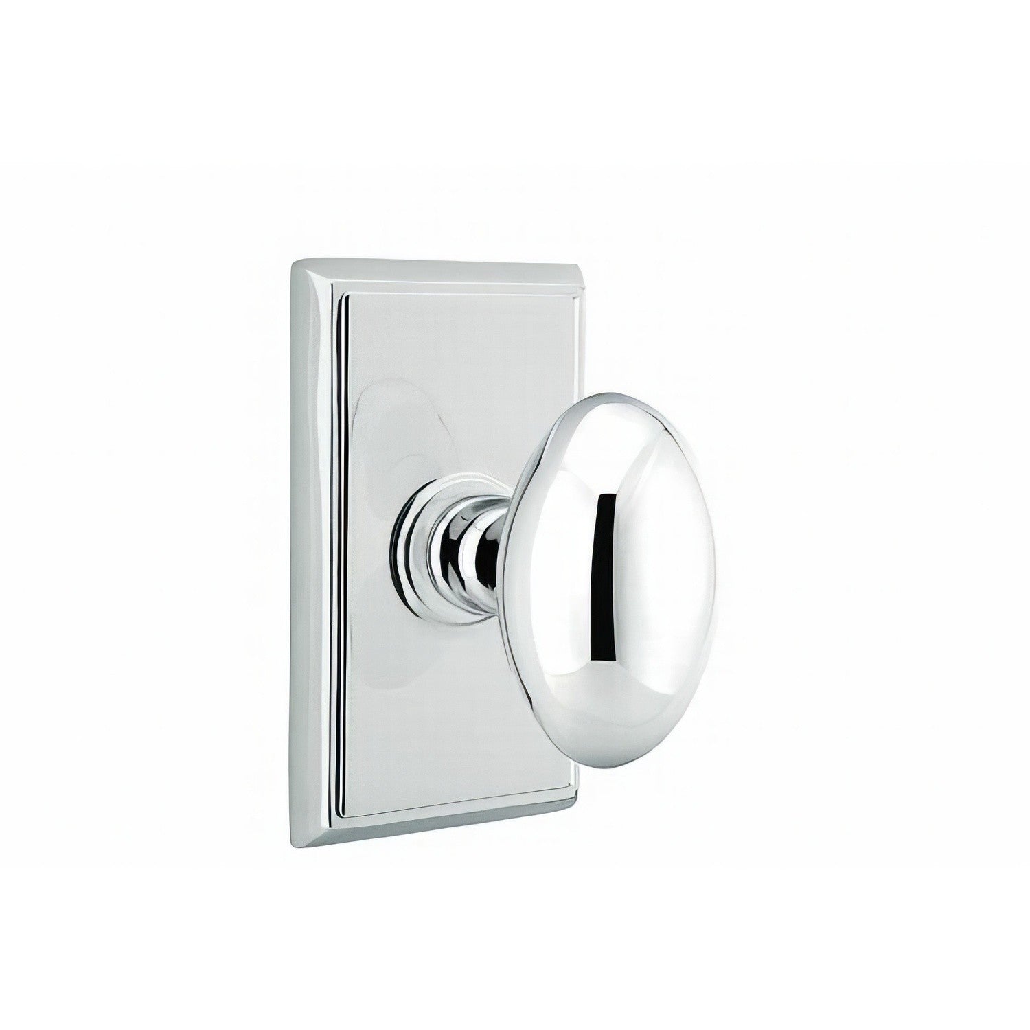 Emtek 8121EUS Egg Knob 2-3/8" Backset Passage With Rectangular Rose