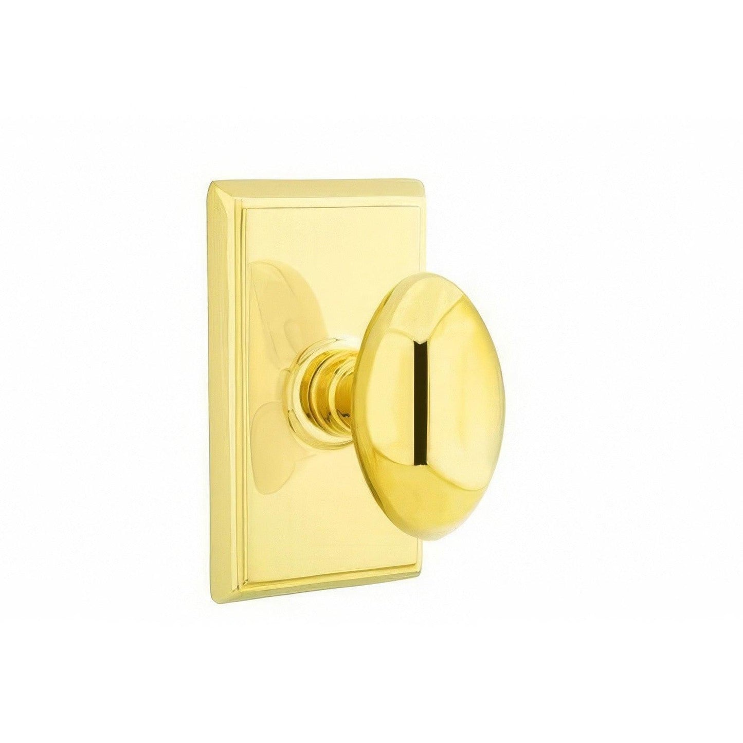 Emtek 8121EUS Egg Knob 2-3/8" Backset Passage With Rectangular Rose.