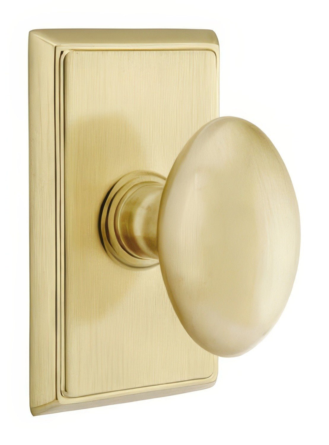 Emtek 8121EUS Egg Knob 2-3/8" Backset Passage With Rectangular Rose
