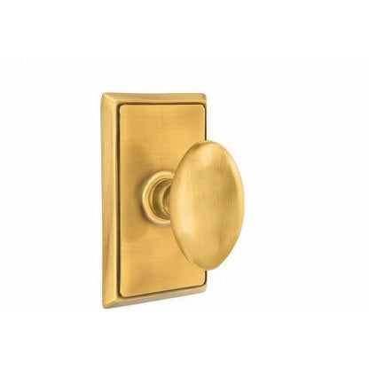 Emtek 8121EUS Egg Knob 2-3/8" Backset Passage With Rectangular Rose.
