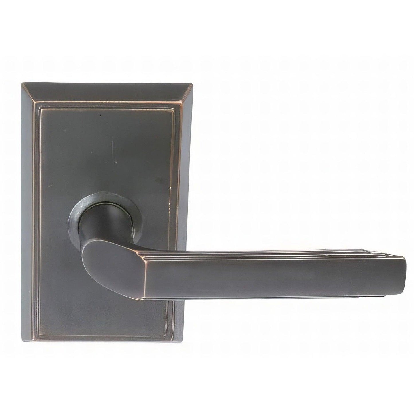 Emtek 8121MUSRH Milano Lever Right Hand 2-3/8" Backset Passage With Rectangular Rose.