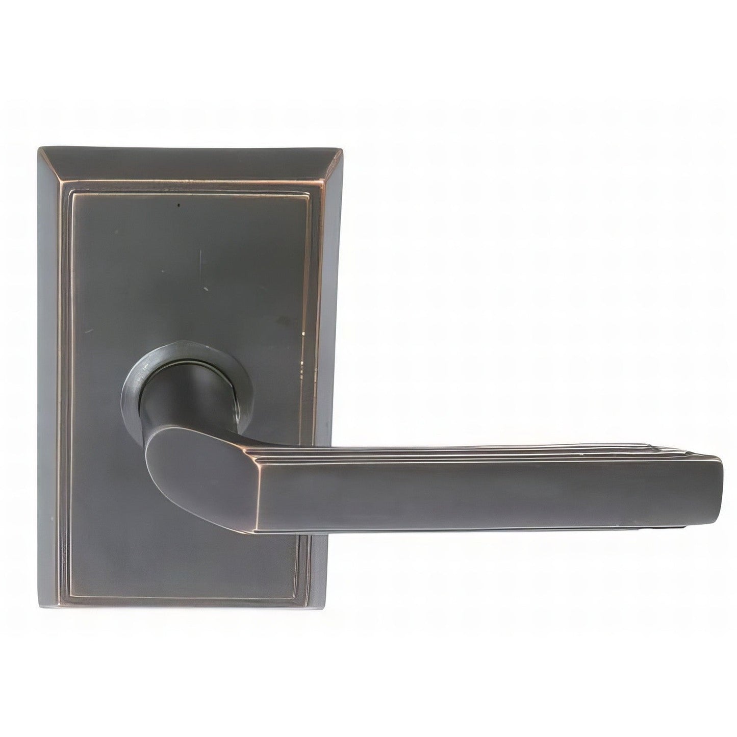 Emtek 8121MUSRH Milano Lever Right Hand 2-3/8" Backset Passage With Rectangular Rose