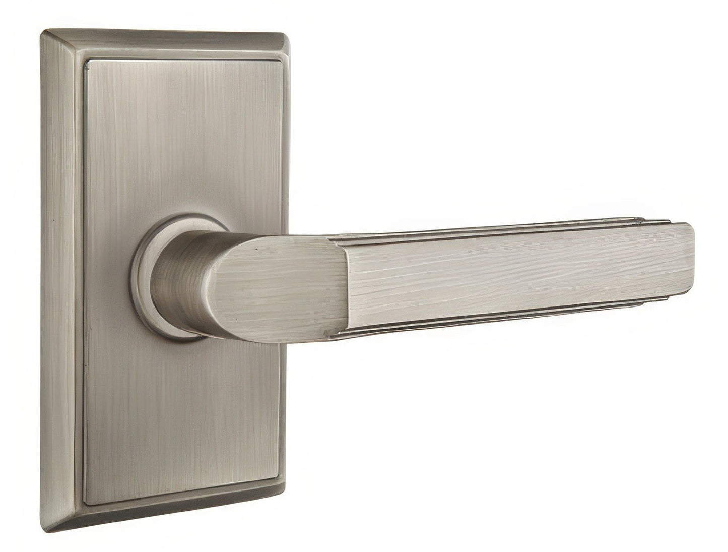 Emtek 8121MUSRH Milano Lever Right Hand 2-3/8" Backset Passage With Rectangular Rose