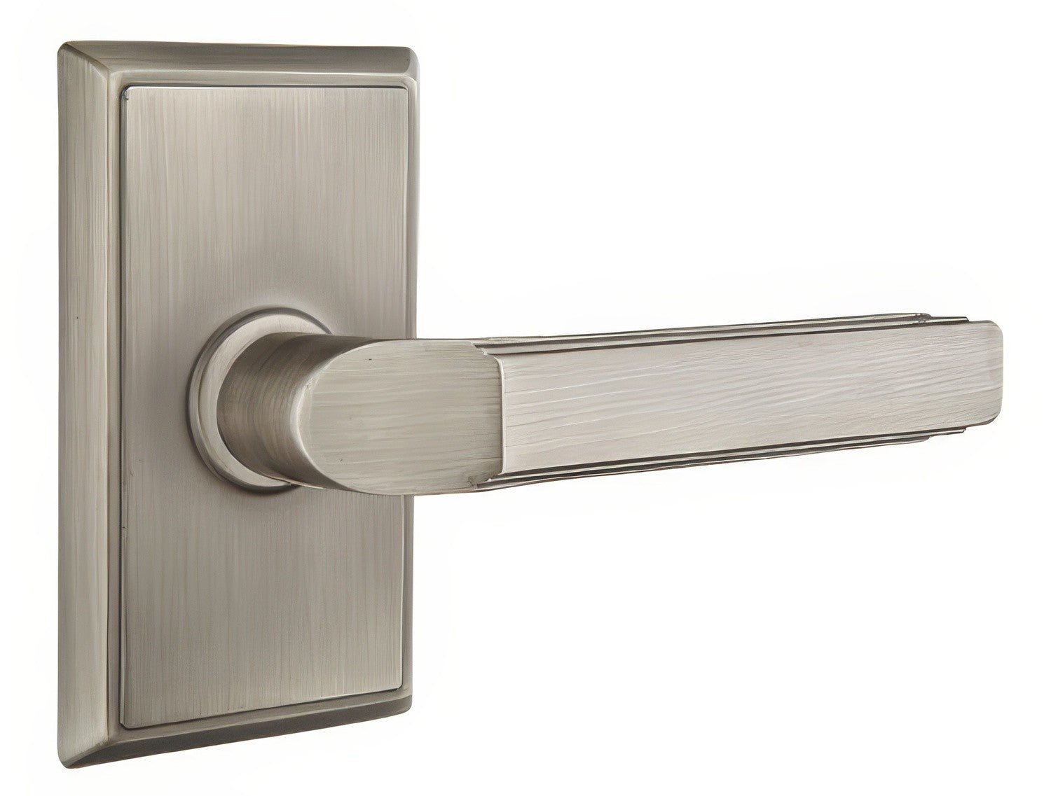 Emtek 8121MUSRH Milano Lever Right Hand 2-3/8" Backset Passage With Rectangular Rose