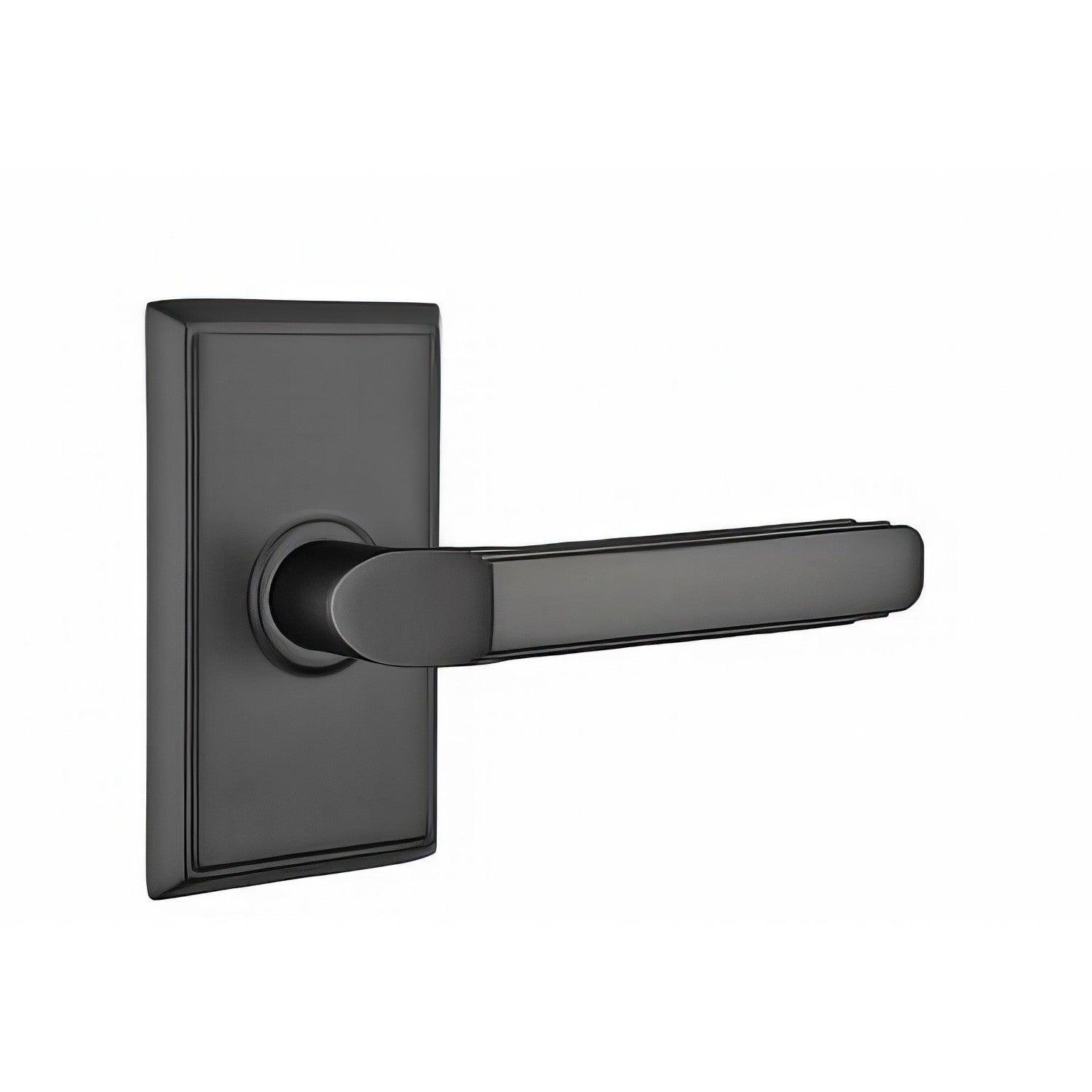 Emtek 8121MUSLH Milano Lever Left Hand 2-3/8" Backset Passage With Rectangular Rose