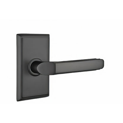 Emtek 8121MUSLH Milano Lever Left Hand 2-3/8" Backset Passage With Rectangular Rose