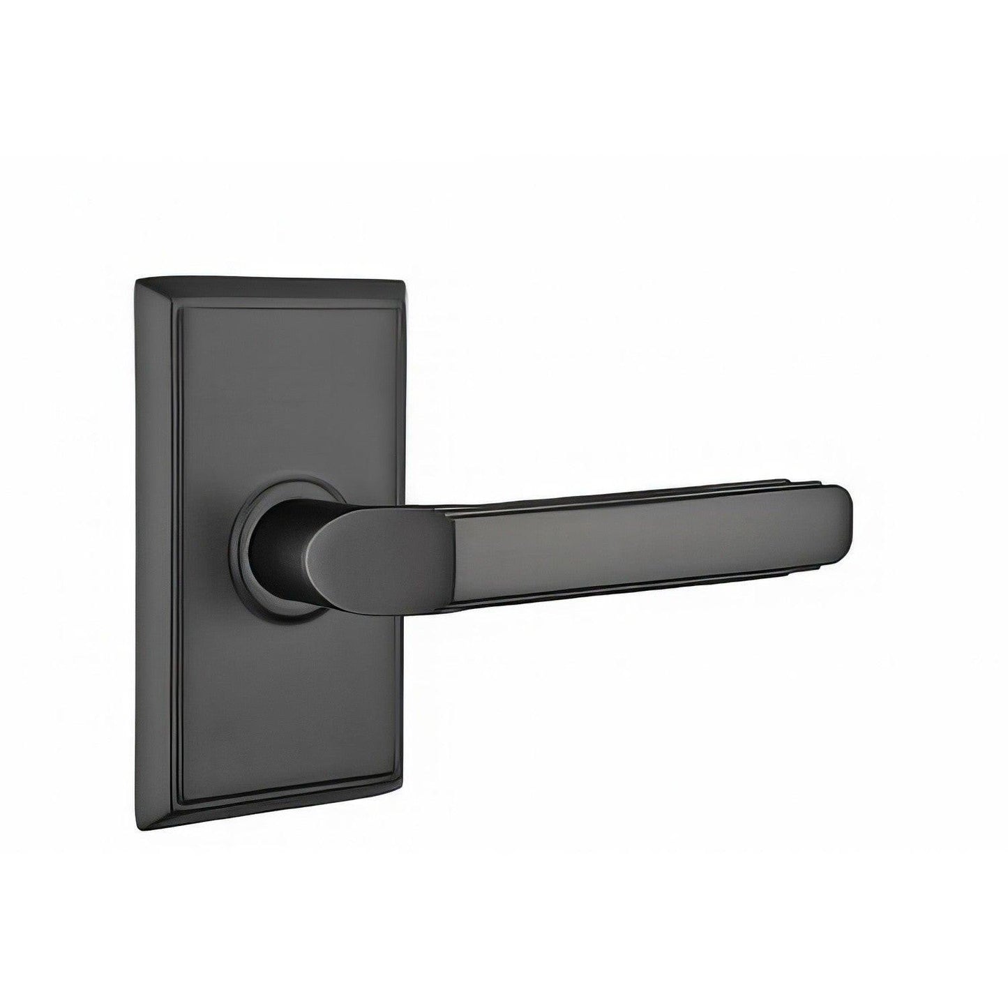 Emtek 8121MUSRH Milano Lever Right Hand 2-3/8" Backset Passage With Rectangular Rose.