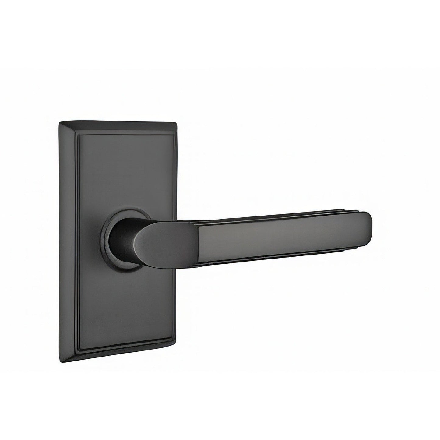 Emtek 8121MUSRH Milano Lever Right Hand 2-3/8" Backset Passage With Rectangular Rose