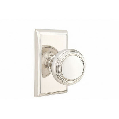 Emtek 8121NWUS Norwich Knob 2-3/8" Backset Passage With Rectangular Rose