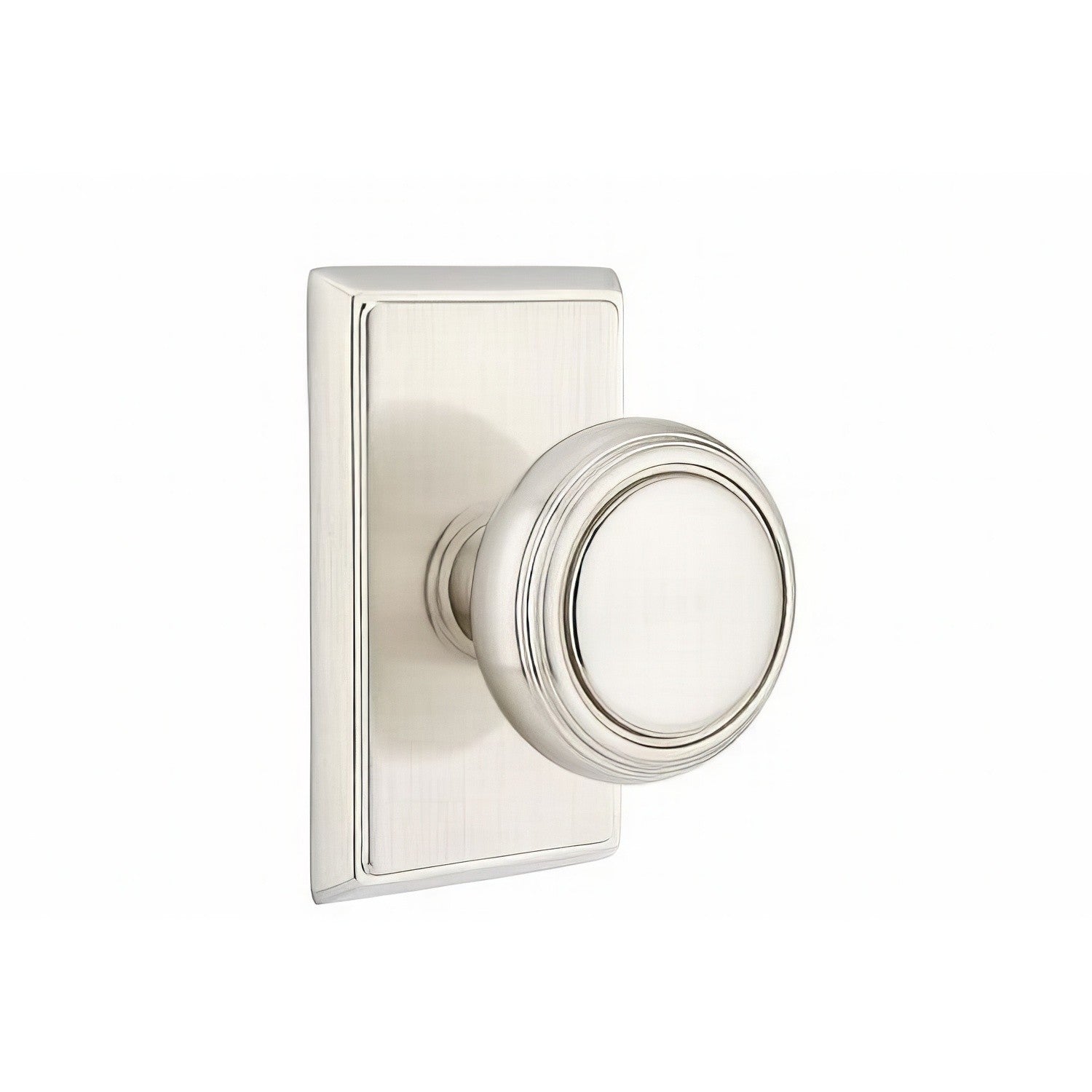 Emtek 8121NWUS Norwich Knob 2-3/8" Backset Passage With Rectangular Rose