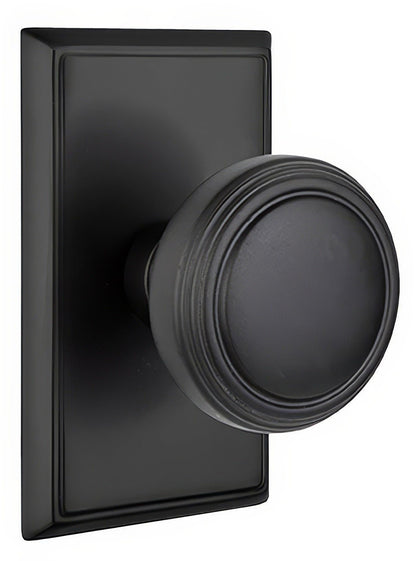 Emtek 8121NWUS Norwich Knob 2-3/8" Backset Passage With Rectangular Rose