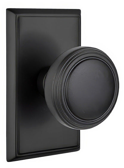 Emtek 8121NWUS Norwich Knob 2-3/8" Backset Passage With Rectangular Rose.