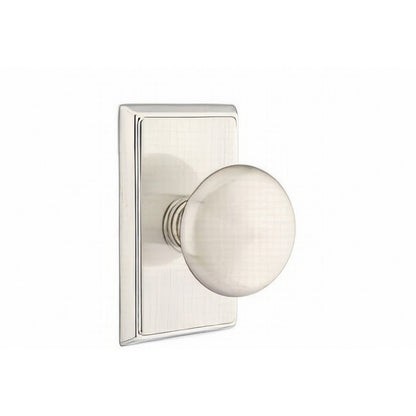 Emtek 8121PUS Providence Knob 2-3/8" Backset Passage With Rectangular Rose