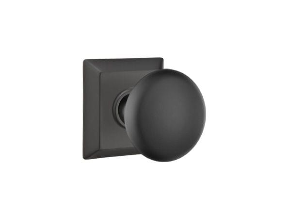 Emtek 8131PUS15 Providence Knob 2-3/8" Backset Passage with Quincy Rose for 1-1/4" to 2" Door Satin Nickel Finish.