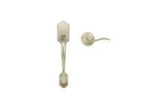 Kwikset 815ANXTNLLH-15 Left Hand Passage Arlington Handleset with Interior Left Hand Tustin Trim; No Deadbolt with 6AL Latch and RCS Strike Satin Nickel Finish.