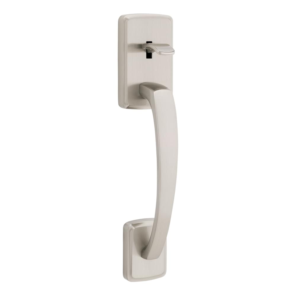 Kwikset 815BFHXSOK-15 Passage Brentford Handleset with Sora Knob Interior Trim No Deadbolt with 6AL Latch and RCS Strike Satin Nickel Finish.