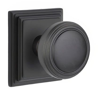 Emtek 8161NWUS Norwich Knob 2-3/8" Backset Passage with Wilshire Rose