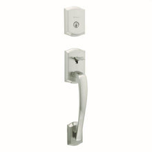 Kwikset 818PTHLIP-15S.STRKP Single Cylinder Prescott Exterior Handleset with SmartKey with 6AL Latch and STRKP Strike Pack which includes Square Corner; Round Corner and 5303 Round Corner Full Lip Strikes Satin Nickel Finish.