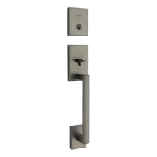Kwikset 818SCELIP-18GS.STRKP Single Cylinder San Clemente Exterior Handleset with SmartKey with 6AL Latch and STRKP Strike Pack which includes Square Corner; Round Corner and 5303 Round Corner Full Lip Strikes Gunmetal Finish.