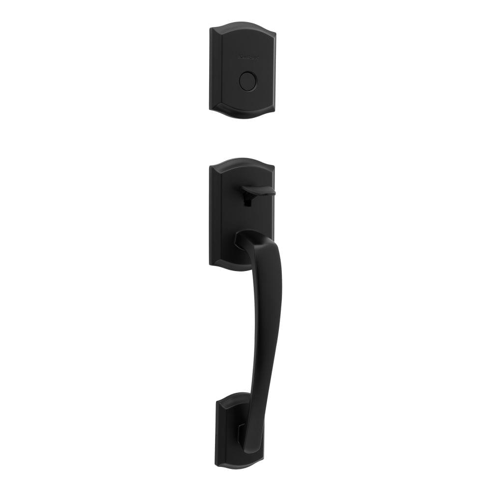 Kwikset 819PTHLIP-514 Dummy Prescott Exterior Handleset Matte Black Finish.